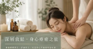 四季美學SPA專家親自示範精油按摩的溫和手法，幫助肌肉放鬆。