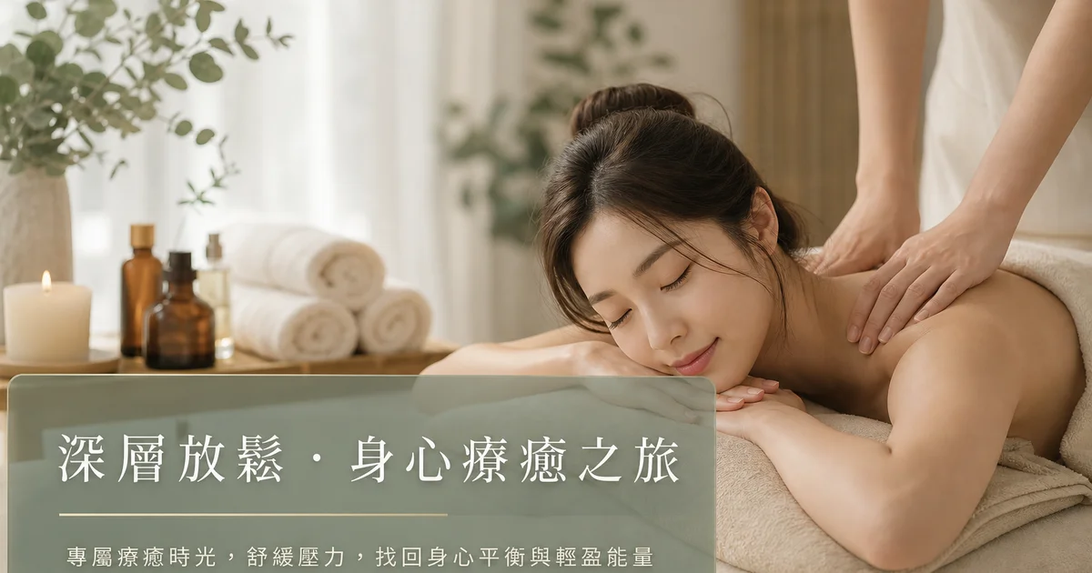 四季美學SPA專家親自示範精油按摩的溫和手法，幫助肌肉放鬆。