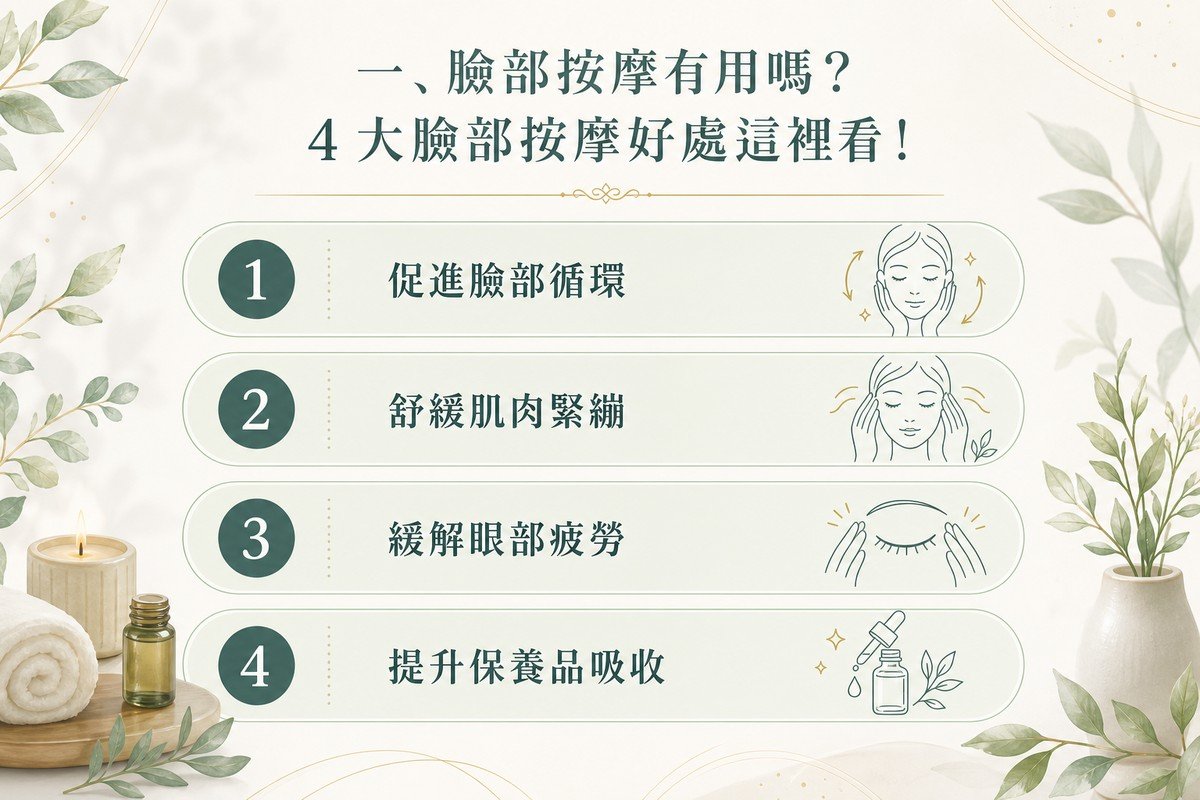 一、臉部按摩有用嗎？4 大臉部按摩好處這裡看！