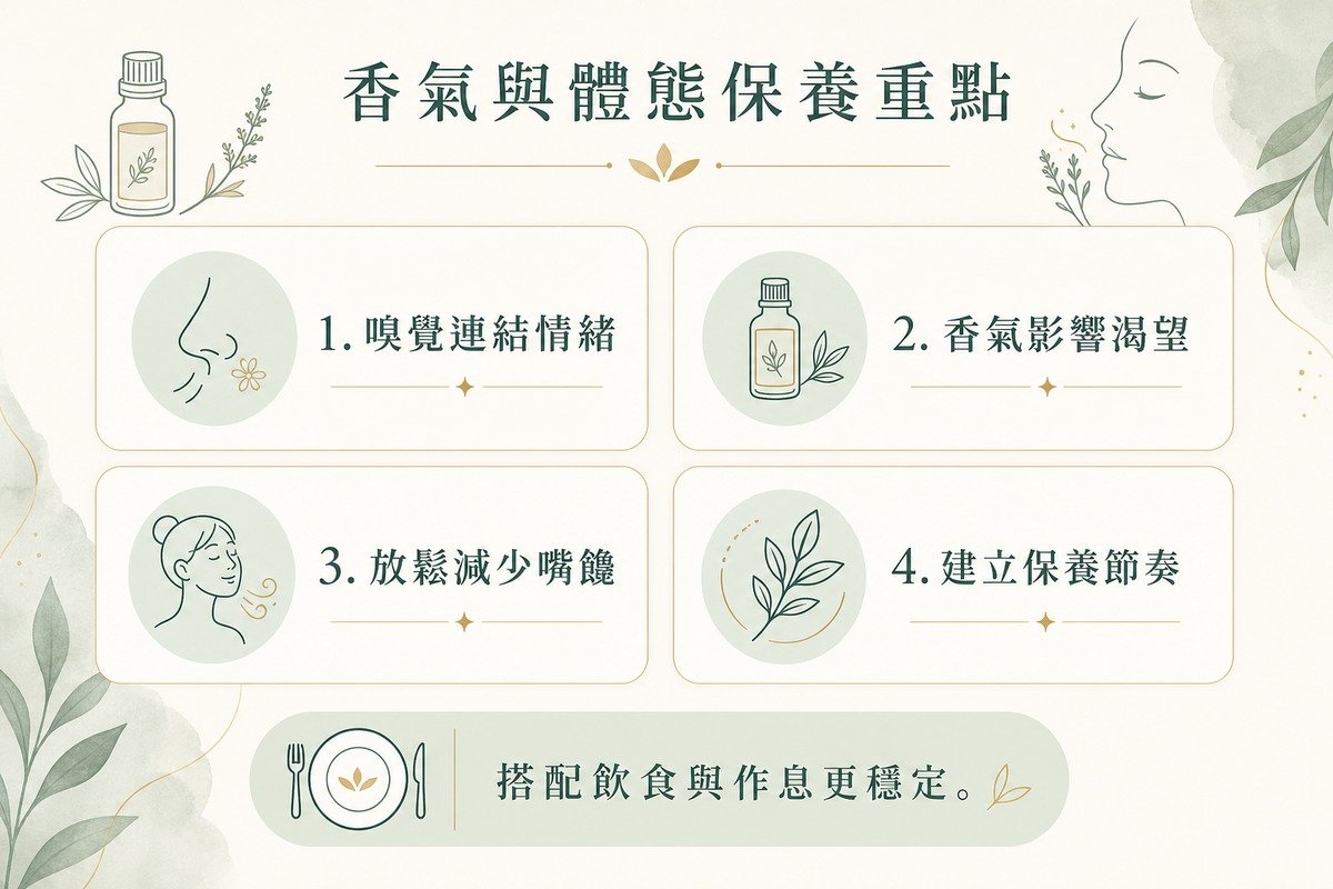香氣影響食慾感受與體態保養重點圖
