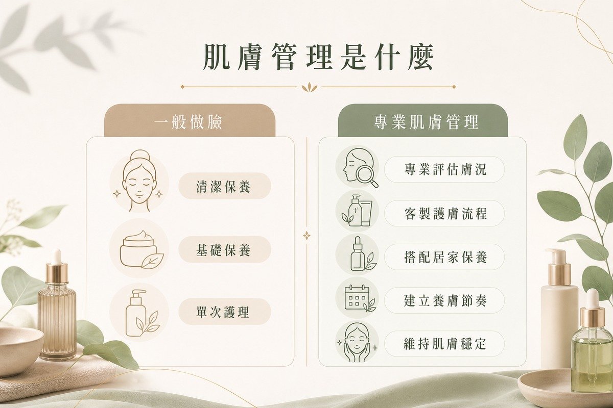 肌膚管理是什麼 專業護膚差異重點圖